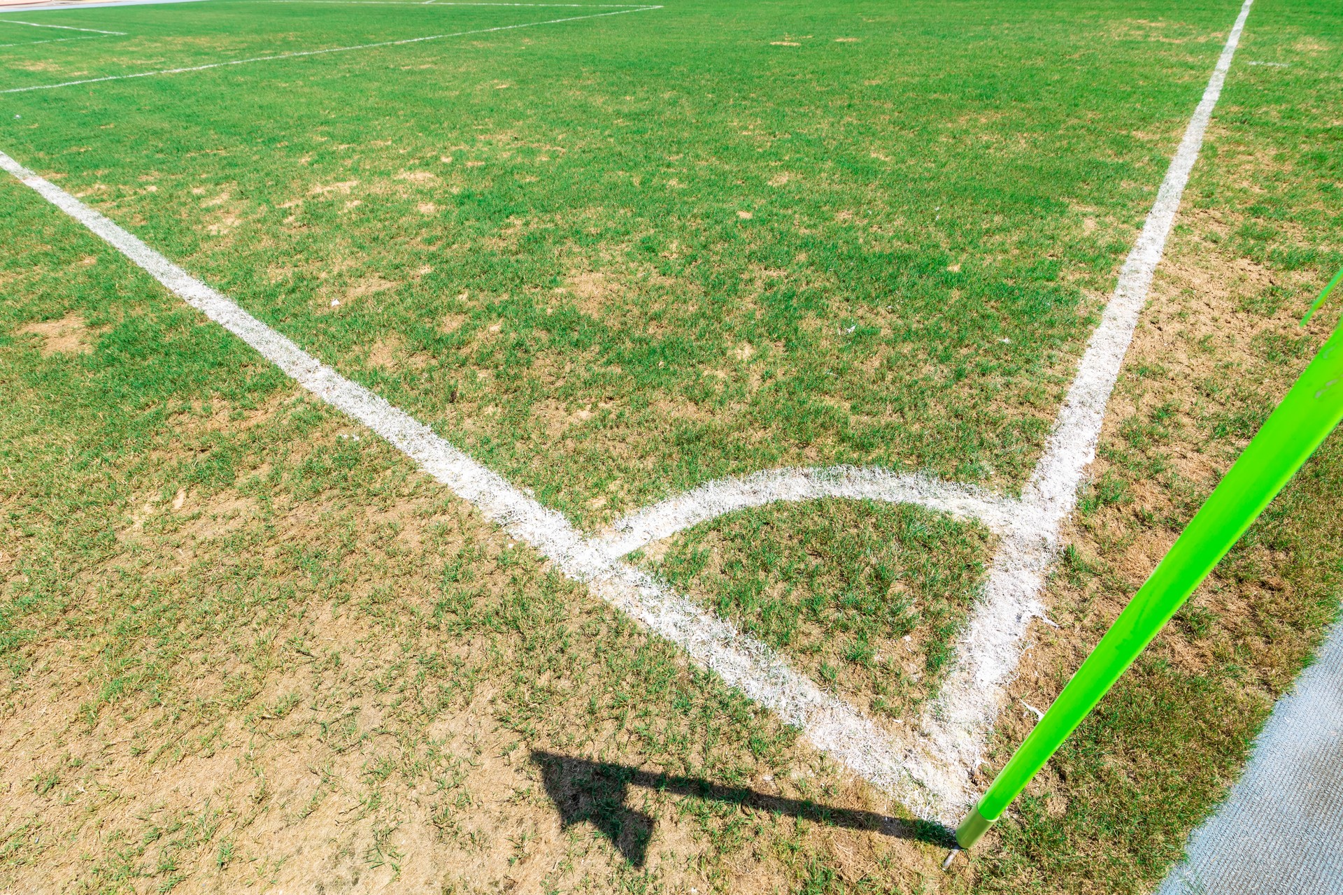 Corner flag on soccer field